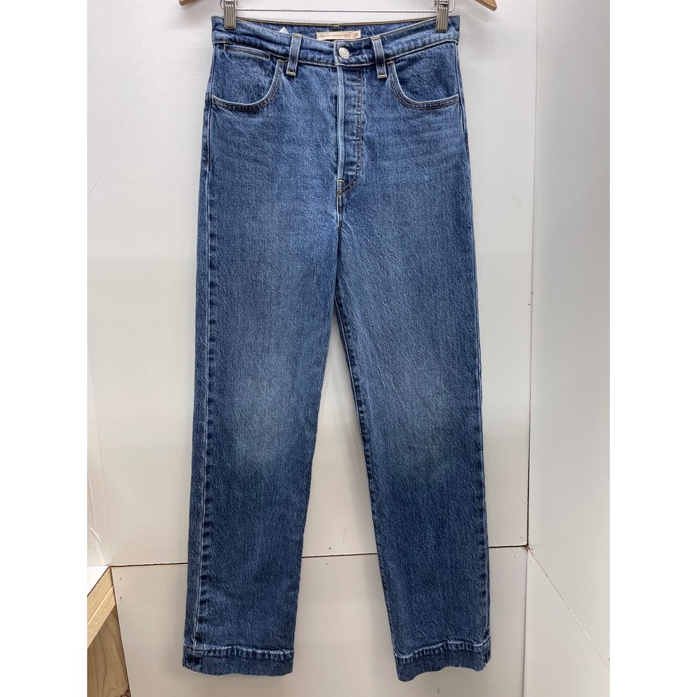 Levis Ribcage Straight Ankle Jeans Blue Denim High Rise W26 L31 A8718-0001